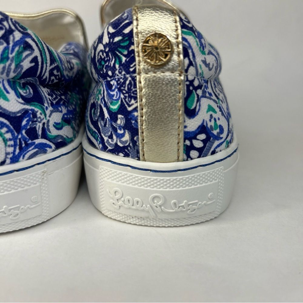 Lilly Pulitzer Julie Slip-on Blue Green Animal Print Women’s Sneakers Size 8 - Picture 8 of 10
